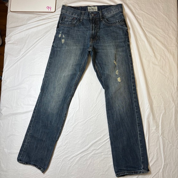 Aeropostale Other - Aeropostale Essex Straight Leg Jeans Mens Size 29 32 Blue Distressed Denim‎